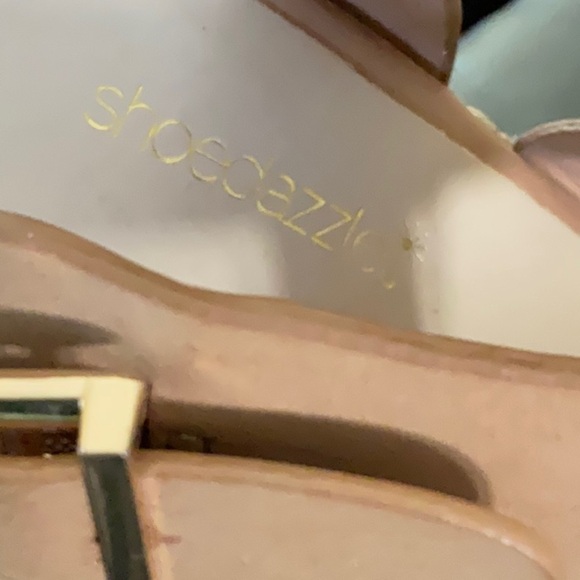 Woman's Neutral Adjustable Buckle Rounded Toe Wedge Heel Shoe - Picture 6 of 8